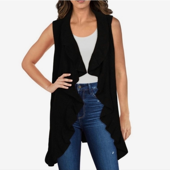 Cupio Black Draped Open Front Shrug Cardigan Sweater NEW - Picture 1 of 8